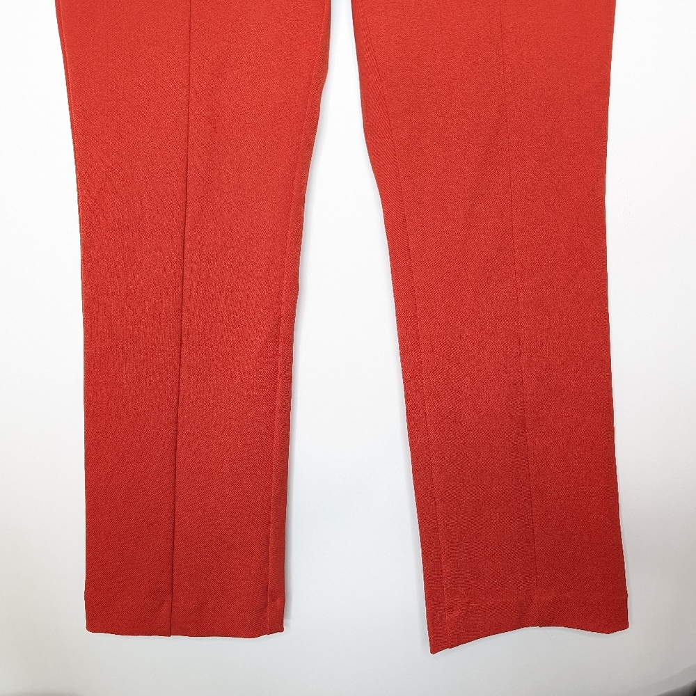 Ann Taylor Women's Orangish Red Straight Leg Pants with Front Seam Size 6 - Picture 4 of 16